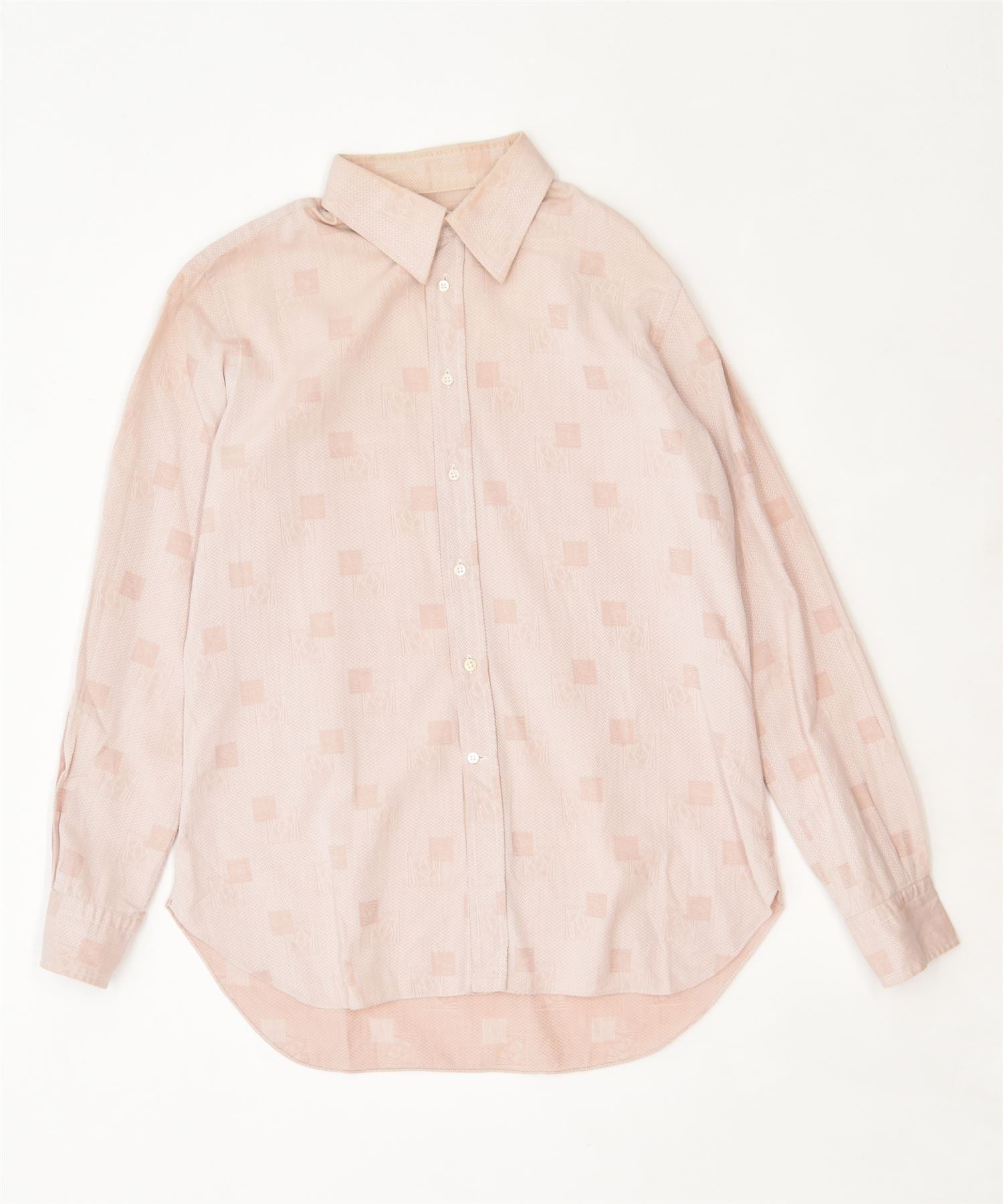 Image of M.G.M. Mens Shirt Small Pink Geometric Vintage