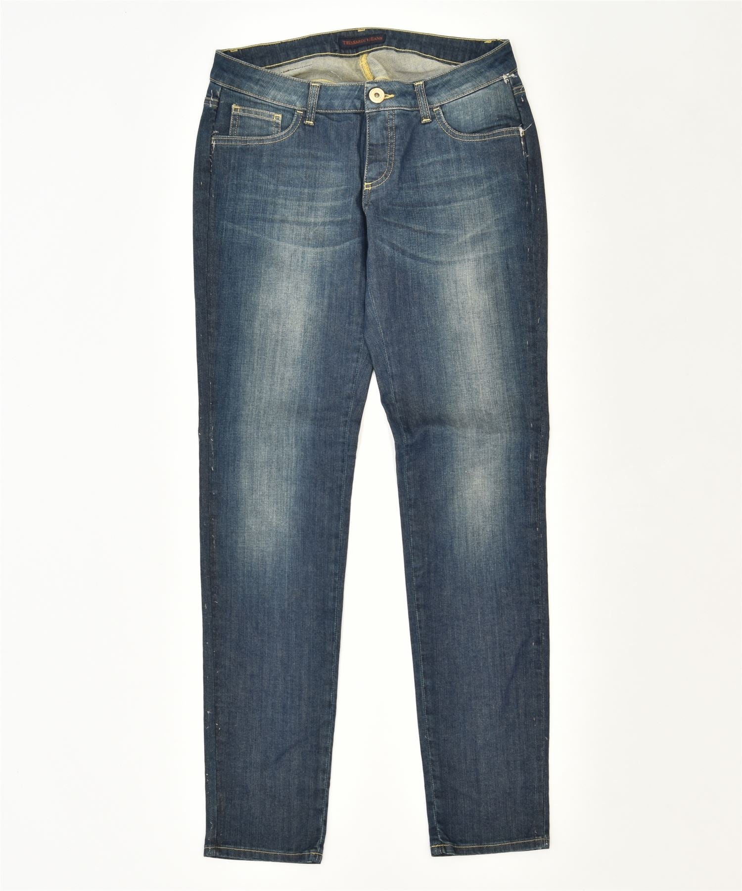 Image of TRUSSARDI Womens Slim Jeans W28 L32 Navy Blue Cotton Classic