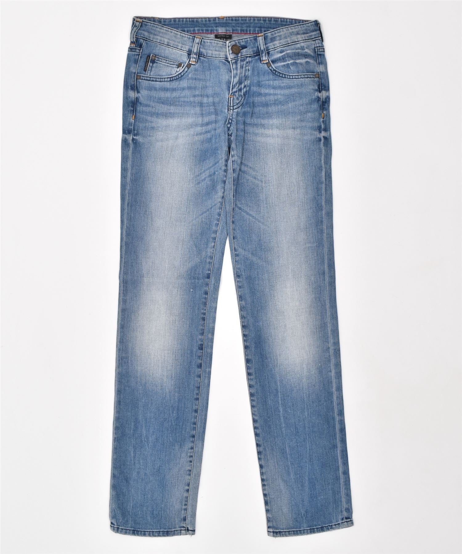 image of CALVIN KLEIN Womens Low Waist Slim Jeans W28 L33 Blue Cotton