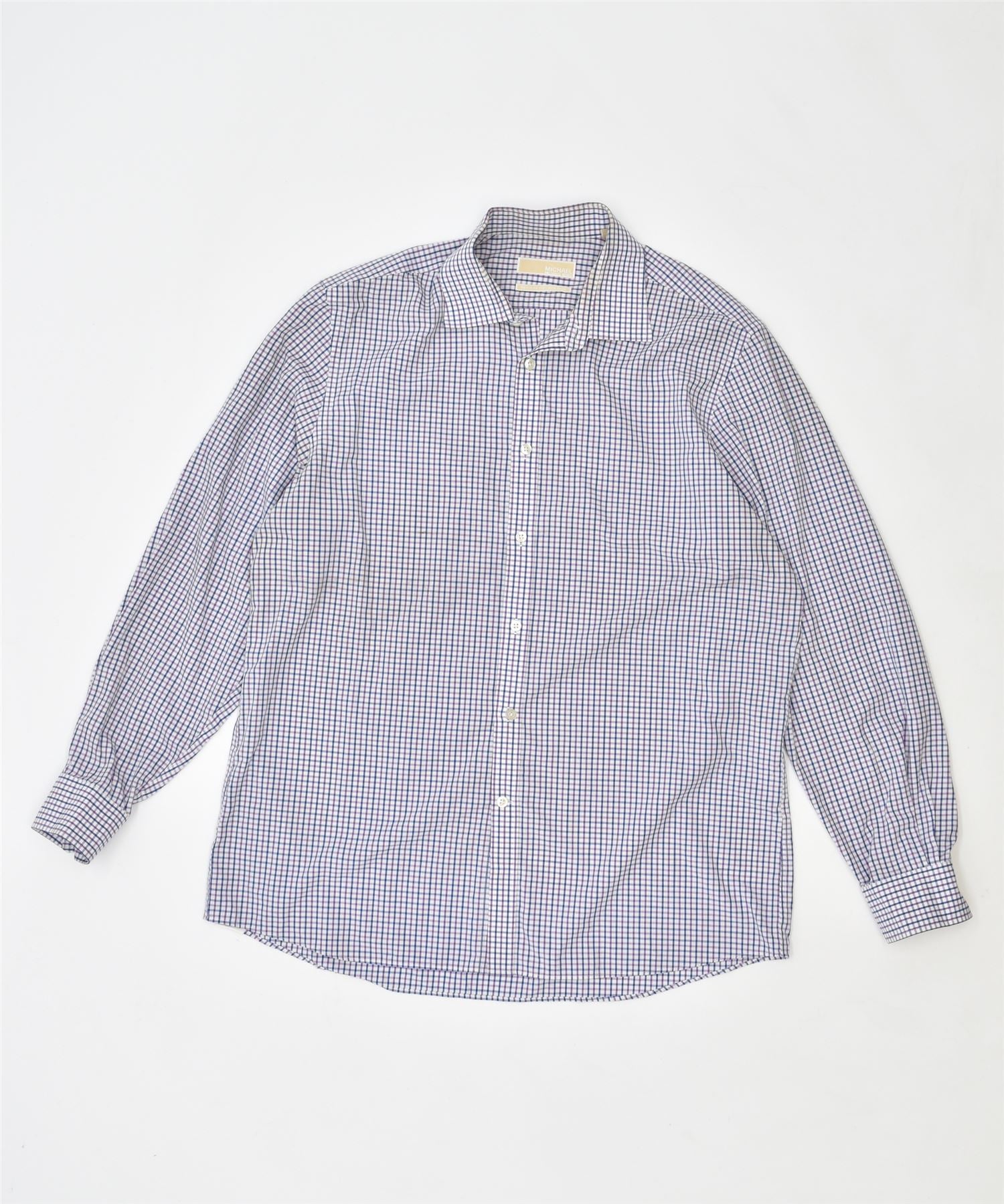 Image of MICHAEL KORS Mens Shirt Size 16 1/2 Large Multicoloured Check Cotton