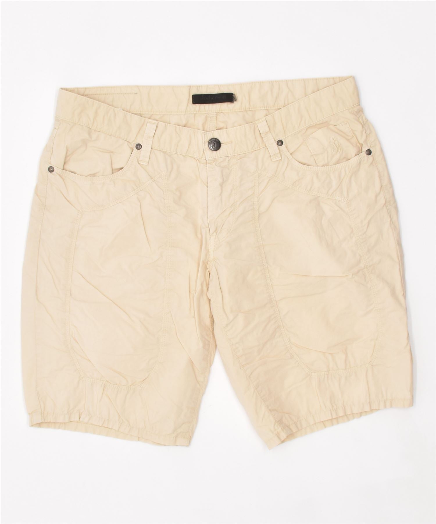 image of JECKERSON Womens Cargo Shorts W34 Large Beige Cotton