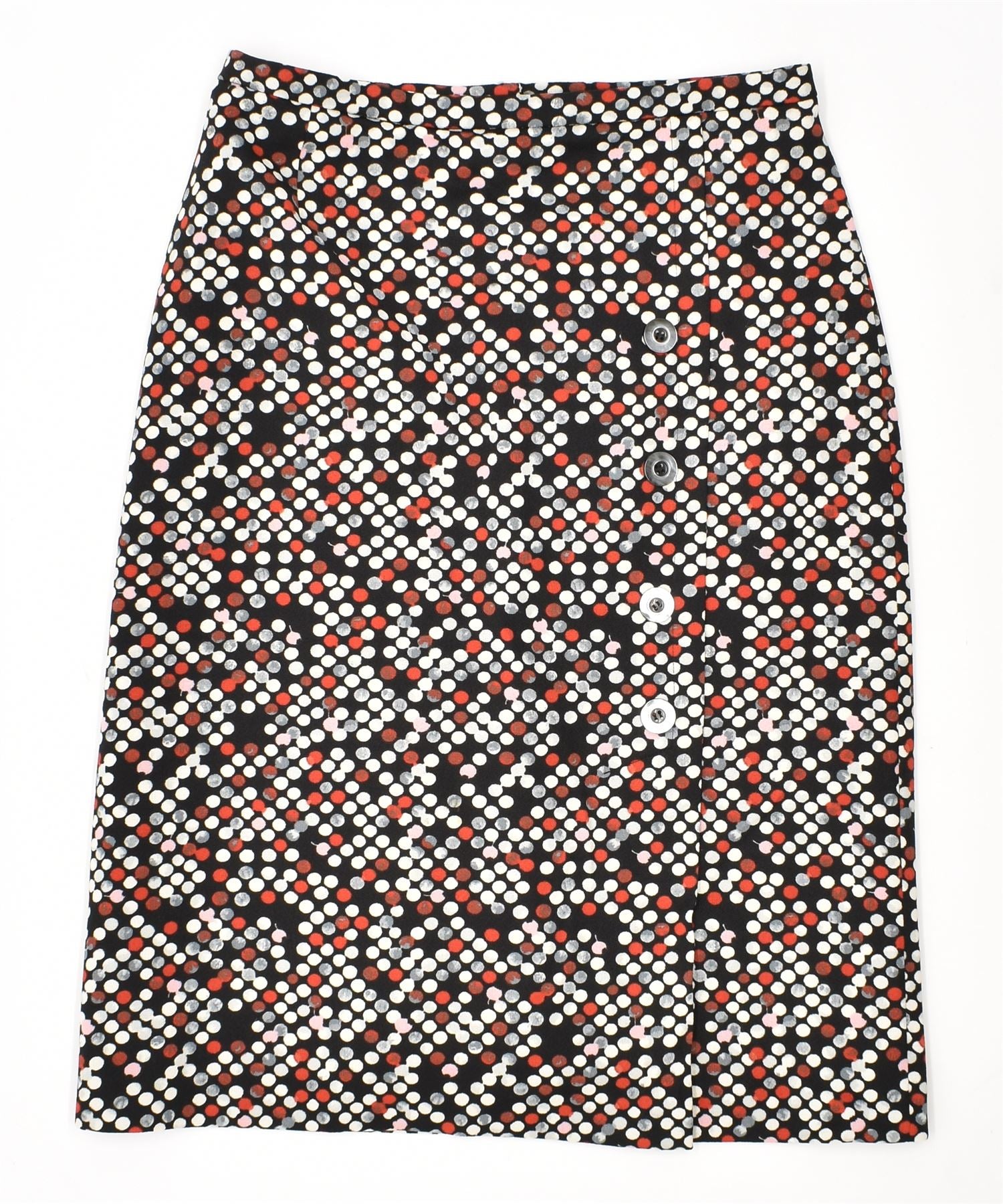 image of VINTAGE Womens Pencil Skirt W30 Medium Black Polka Dot