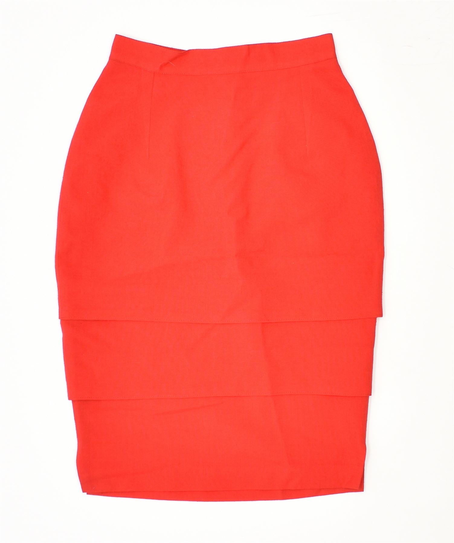 Image of FRANCOIS FAVEL PARIS Womens Tapered Pencil Skirt W24 XS Red Polyester