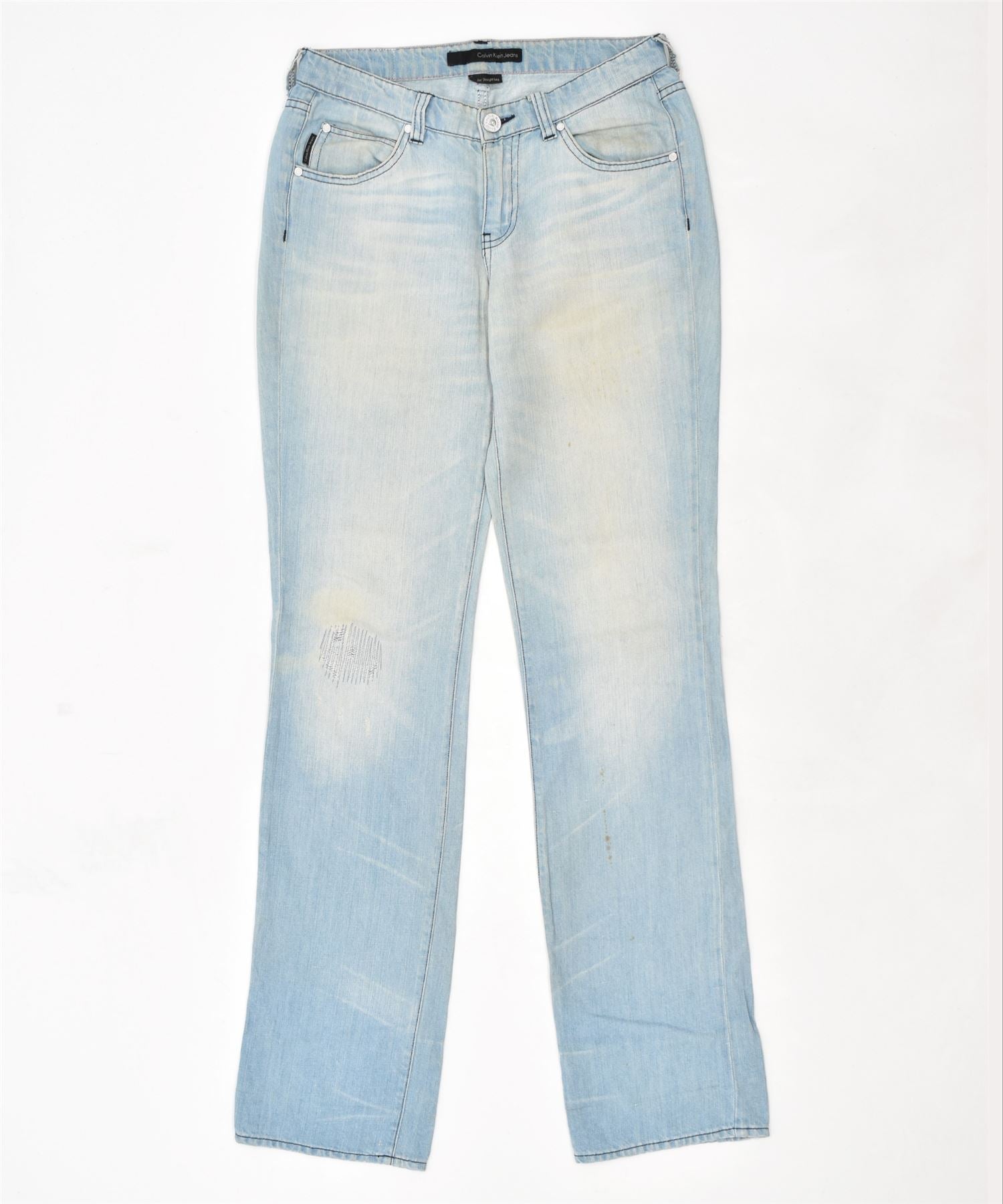 image of CALVIN KLEIN Womens Regular Fit Straight Jeans W30 L34 Blue