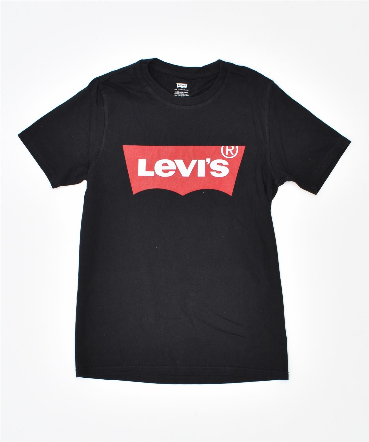 image of LEVI'S Womens Graphic T-Shirt Top UK 2 2XS Black Cotton