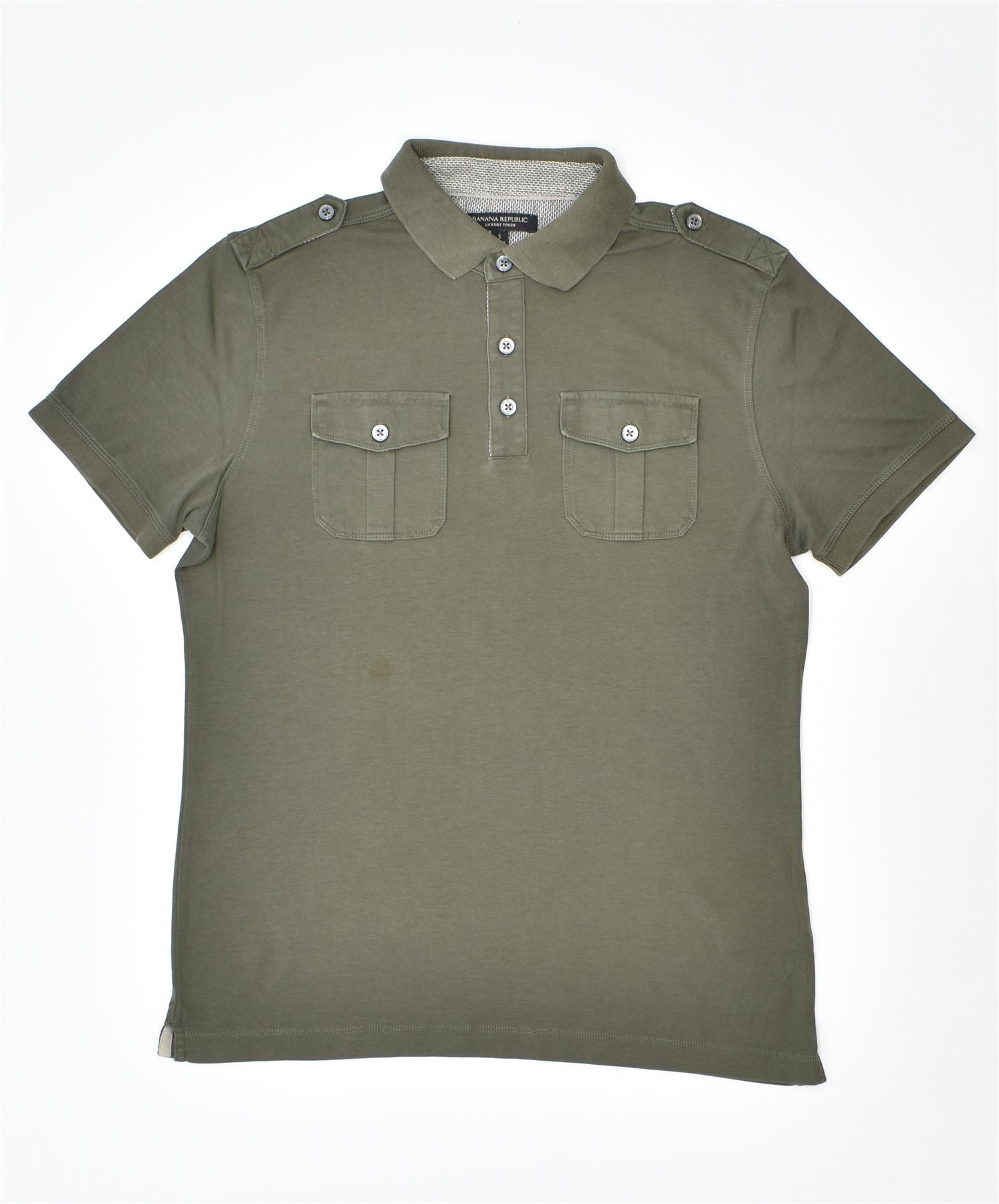 Image of BANANA REPUBLIC Mens Polo Shirt Small Green Cotton