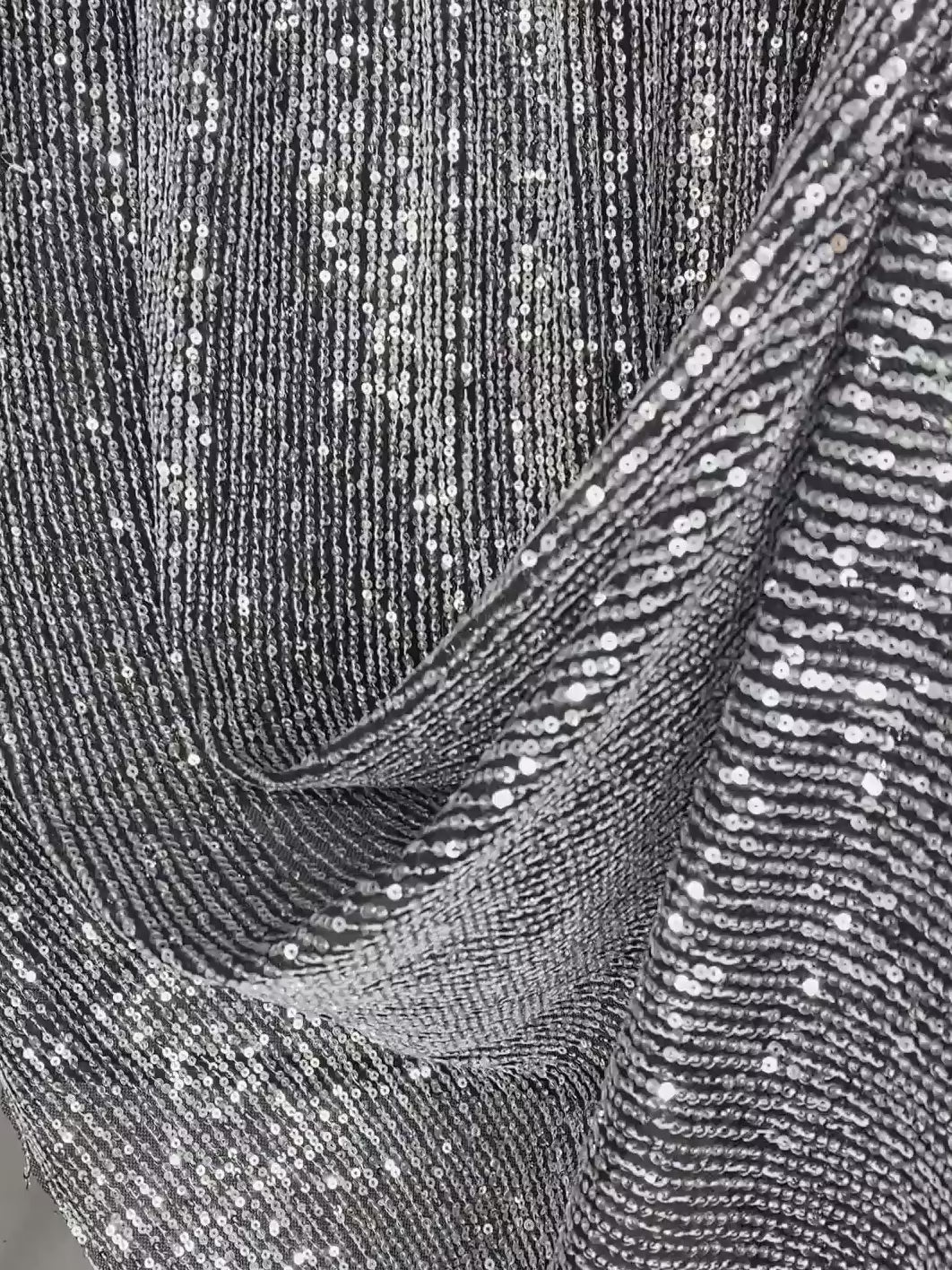 Admire Sequin Mesh - Silver / Black