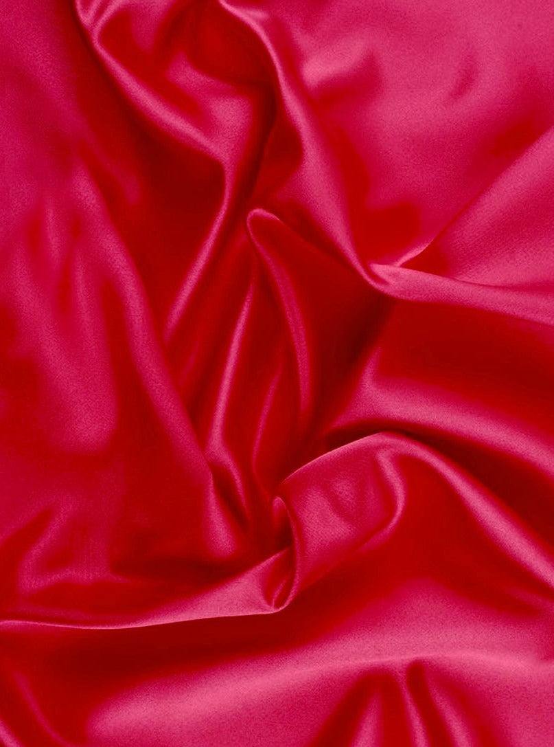 Satin Fabric Swatch - Bright Red