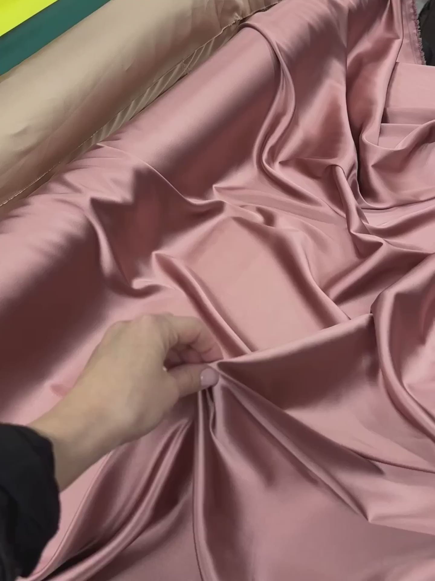 Baby Pink Silky Stretch Satin