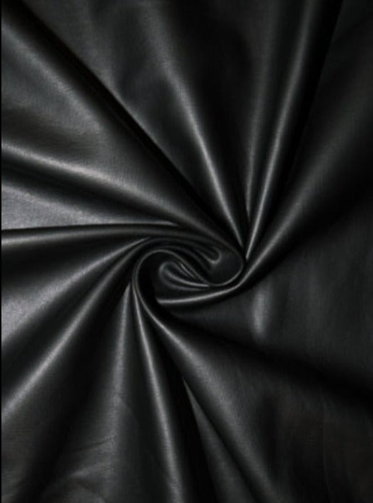 4-way stretch black faux leather