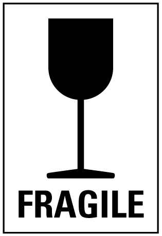 Fragile Keep Dry - Black Self Adhesive Label - Marking Products