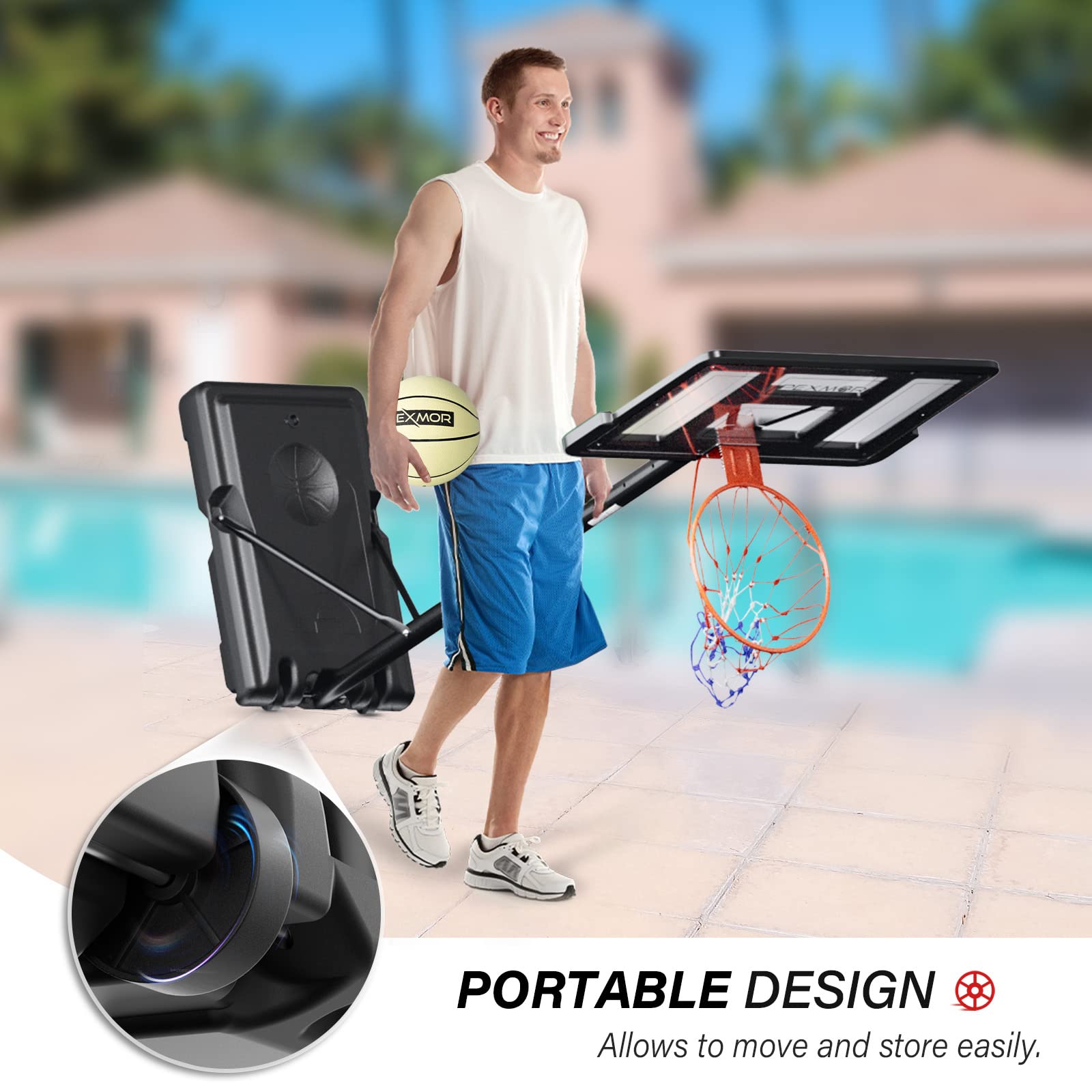 PEXMOR Poolside Basketball Hoop w/Light & Remote Control - Image 7