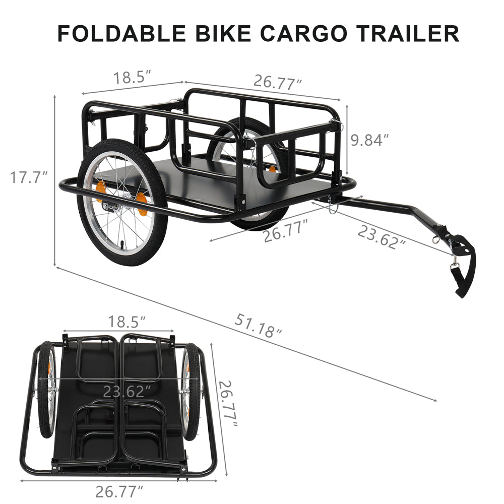 PEXMOR Foldable Bike Cargo Trailer with Universal Bike Hitch – Pexmor
