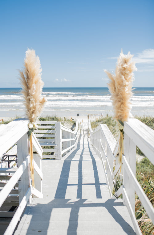 Natural dried beige pampas grass wedding decor