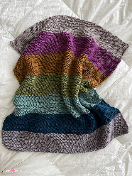 Softly Striped Baby Blanket easy worsted weight free knitting pattern