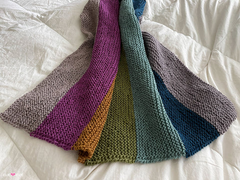 Softly Striped easy baby blanket knitting pattern