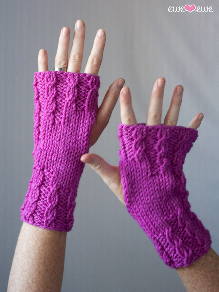 Born to be Warm cable knit wrist warmers pattern