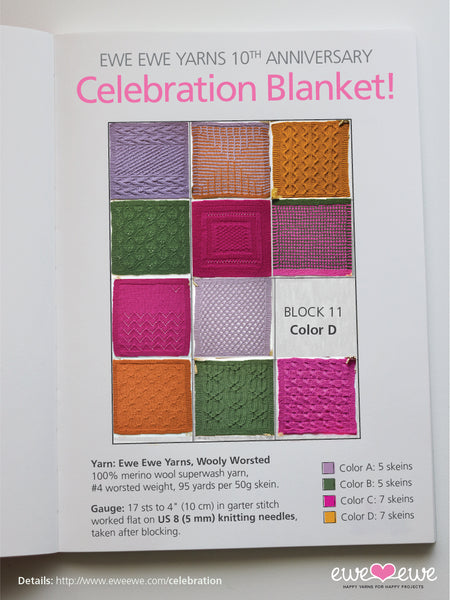 Celebration Blanket knitting pattern images as of December 2021