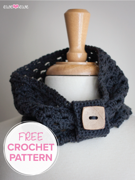 Dewey Decicowl free crochet cowl pattern