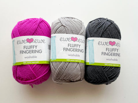 Fluffy Fingering Yarn by Ewe Ewe Yarns