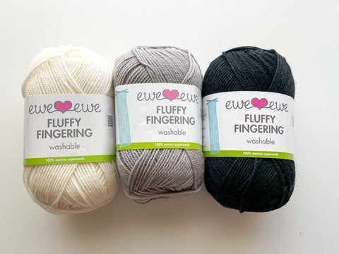 Fluffy Fingering Yarn by Ewe Ewe Yarns