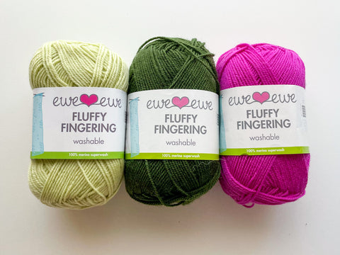 Fluffy Fingering Yarn by Ewe Ewe Yarns