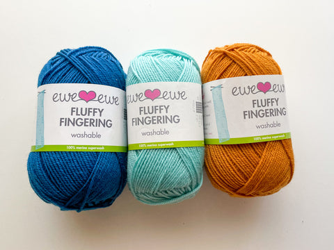 Fluffy Fingering Yarn by Ewe Ewe Yarns