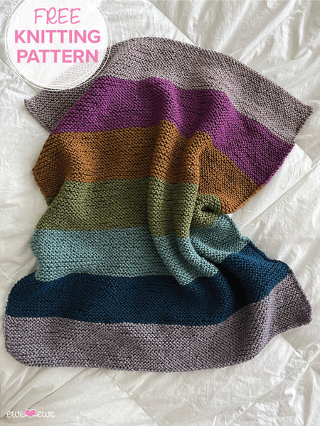 Softly Striped free baby blanket knitting pattern