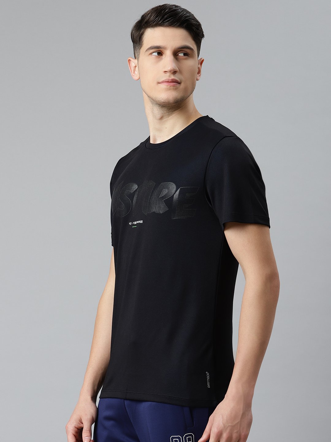 Alcis Men Black Typography Printed Slim Fit T-shirt MAA20T203100-S