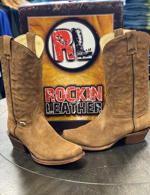 1226 - Rockin Leather Men's Tobacco Suede - Rough Stock Western