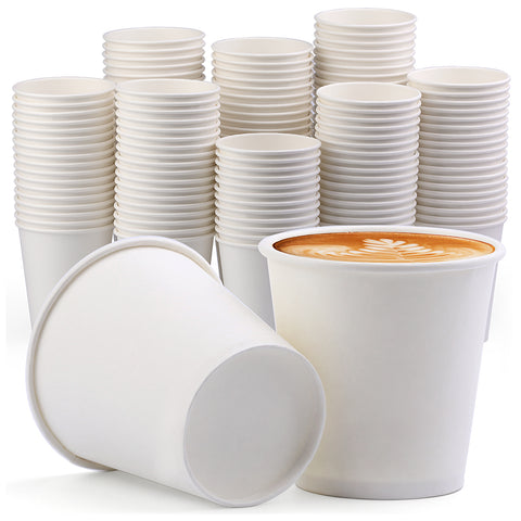 Lakesstory Disposable Coffee Cups 8 oz Paper Cups White Paper Tea Cups Pack  of 50