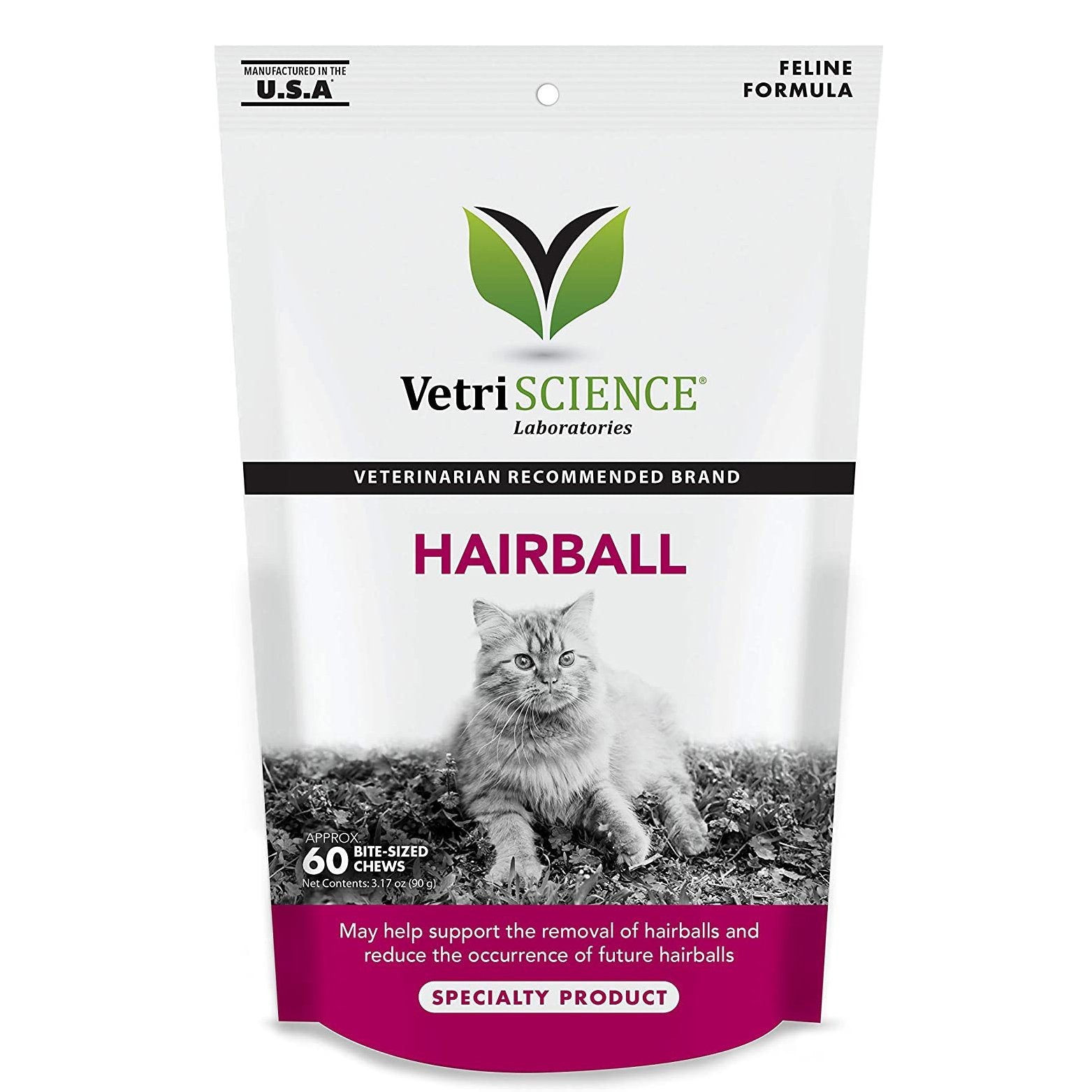 VetriScience Hairball去毛球咀嚼肉粒 - 貓用