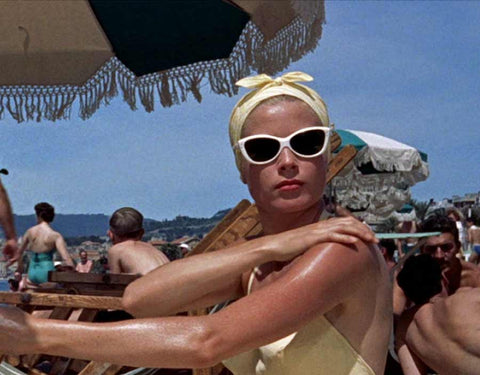 Grace Kelly Oversized white sunglasses