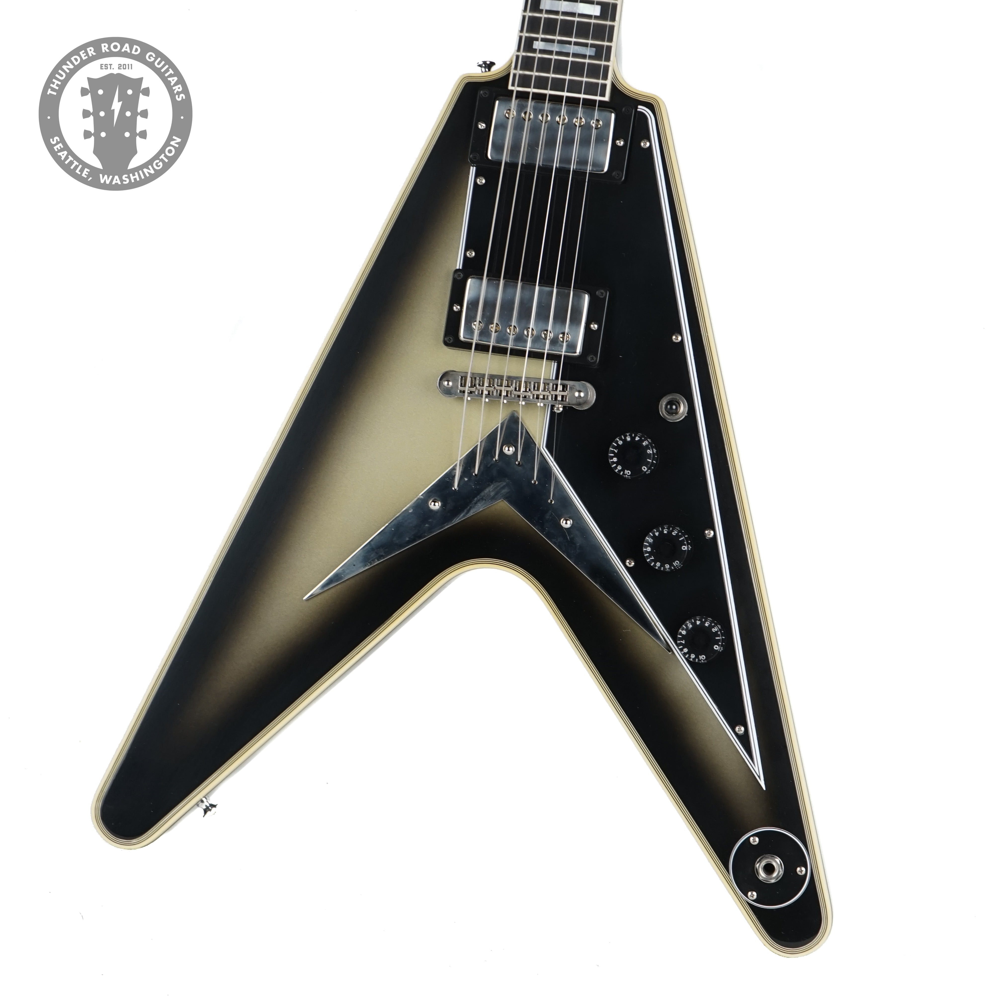 New Gibson Custom Shop Flying V Custom VOS TRG Stinger Antique Silverburst Made 2 Measure CS402242 image 2
