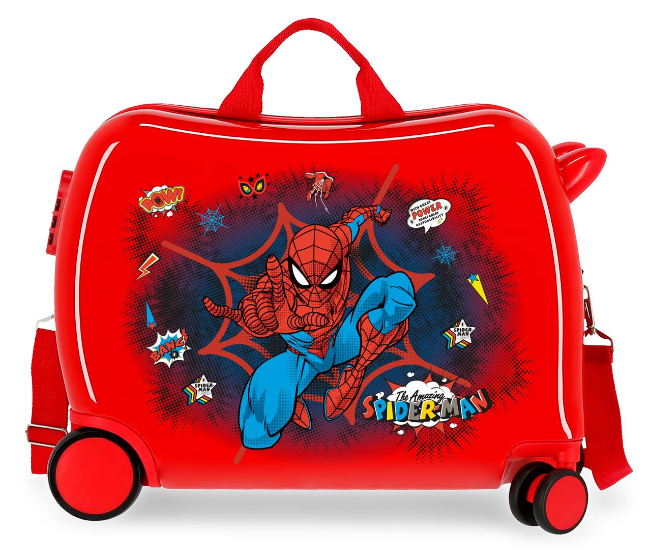 3-7 aged on Spiderman Suitcase Ride Red – Kids