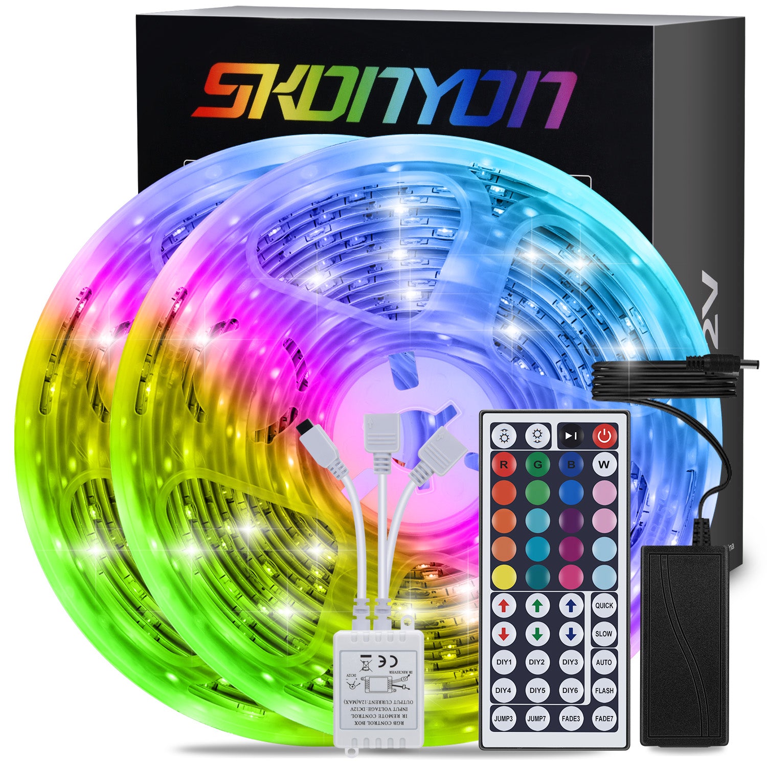 Wijden Stationair negatief SKONYON LED Light Strip 32.8 ft 10 m RGB LED Light Strip Color Changin –  Skonyon