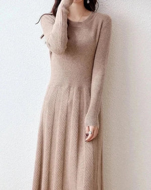 Wool Midi Sweater Dress - BEYOND FASHION 