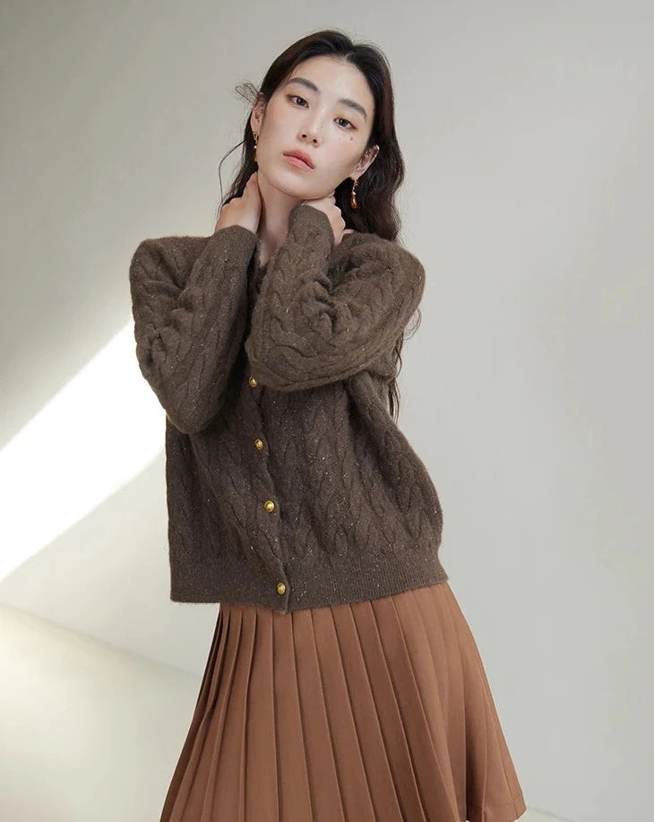 Round Neck Short Cardigan