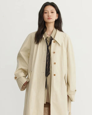 Casual Loose Long Trench Coat - BEYOND FASHION 