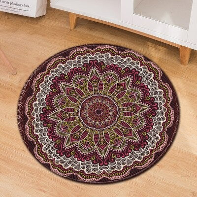 Round Shape Carpet Bohemian Style Living Room Bedroom Carpets Yoga Mat