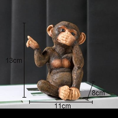 Monkey Ornaments Zen Animal Statuette Desk Decoration Orangutan Simulation Statue