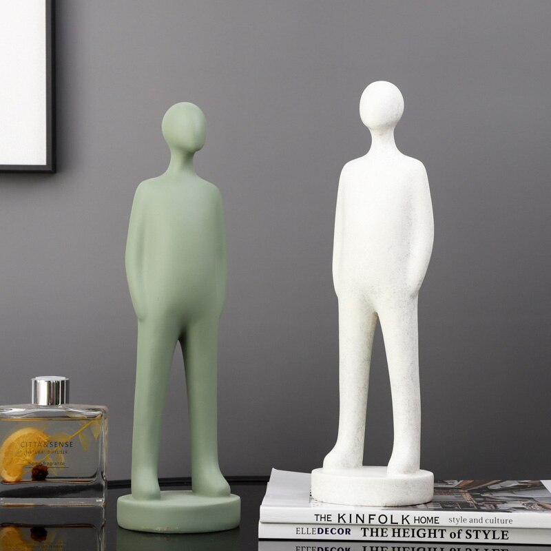 Abstract People Statue Tabletop Resin Figures Reading