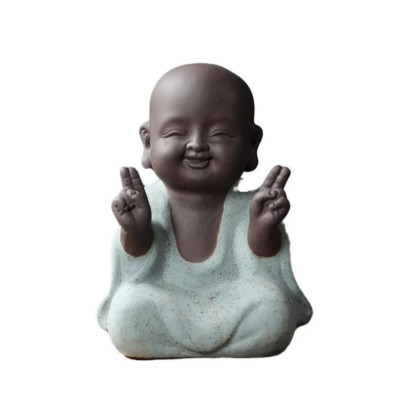 Buddha Statues Small Monk Buddhism Figurines Tea Pet Statuette