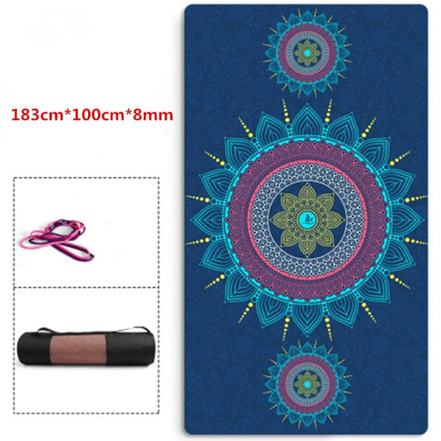 183cm*100cm*8mm Large Size Non-Slip Yoga Mat Suede Quick Drying Fitness Gym Pilates Meditation Mat Workout Exercise Mat Cushion