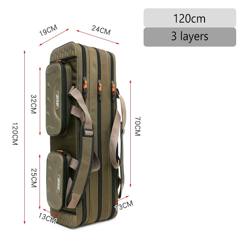 Fishing Bag Multifunctional Fishing Rod Reel Lure Pole Storage Bag Case Fishing Gear