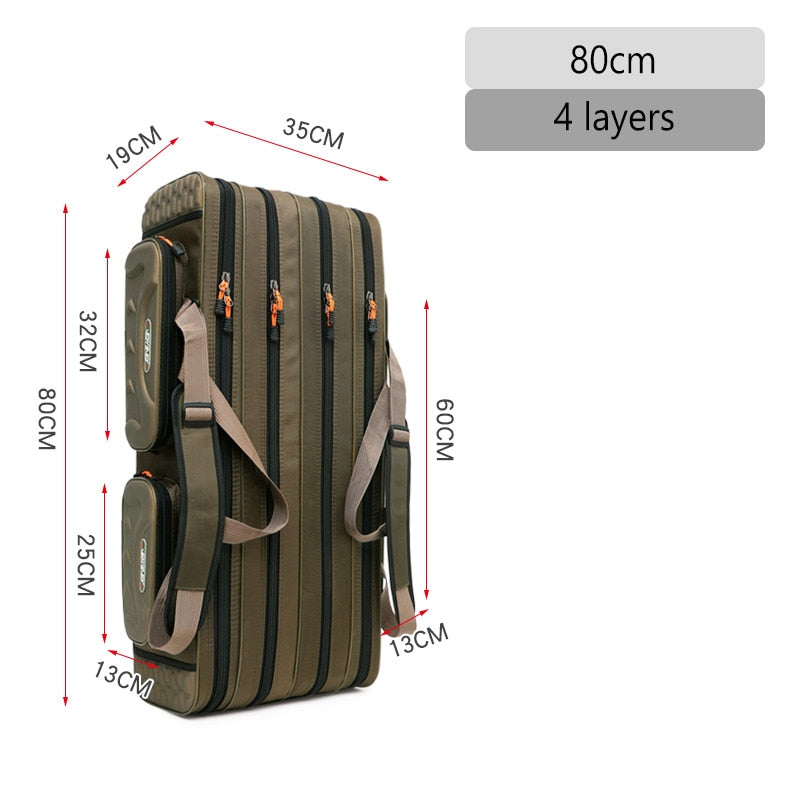 Fishing Bag Multifunctional Fishing Rod Reel Lure Pole Storage Bag Case Fishing Gear