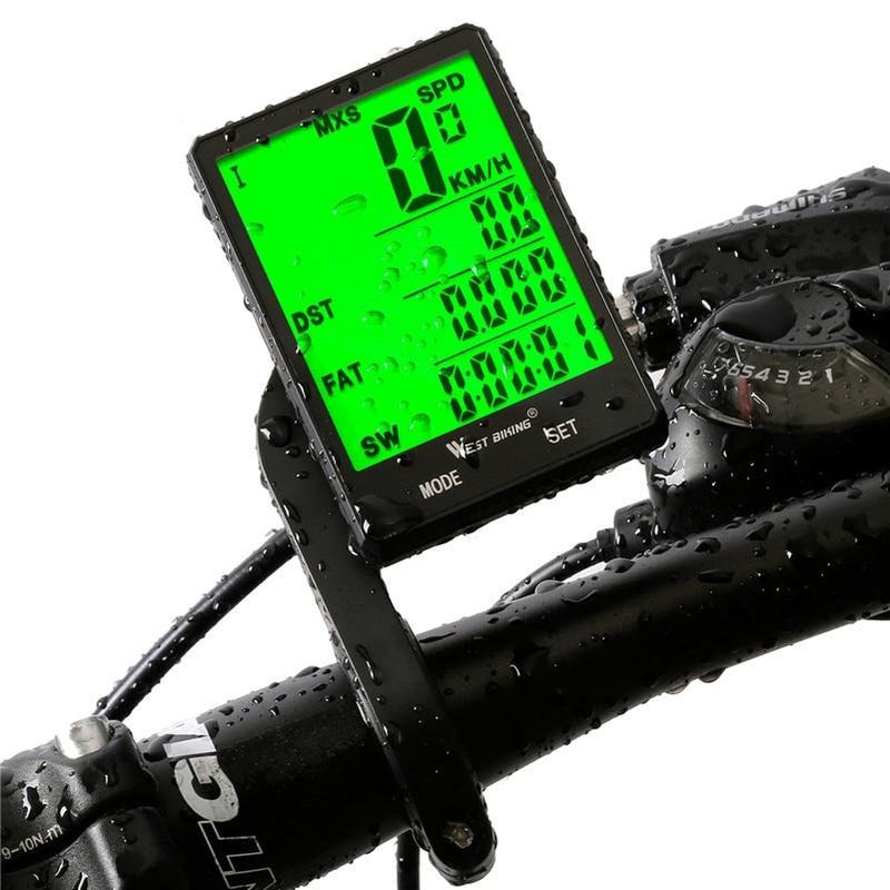 2.8" Large Screen Bicycle Computer Wireless and wired Rainproof Spee - wired Computer