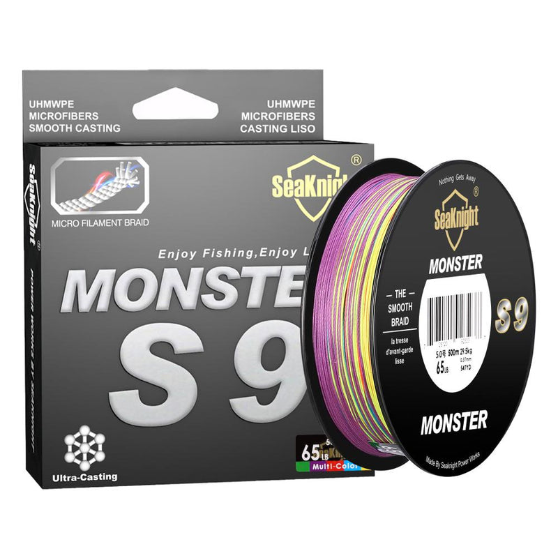 S9 Series 300M 500M PE Fishing Line 9 Strand Reverse Spiral Tech Multifilament Strong Carp Fishing Line 20-100LB