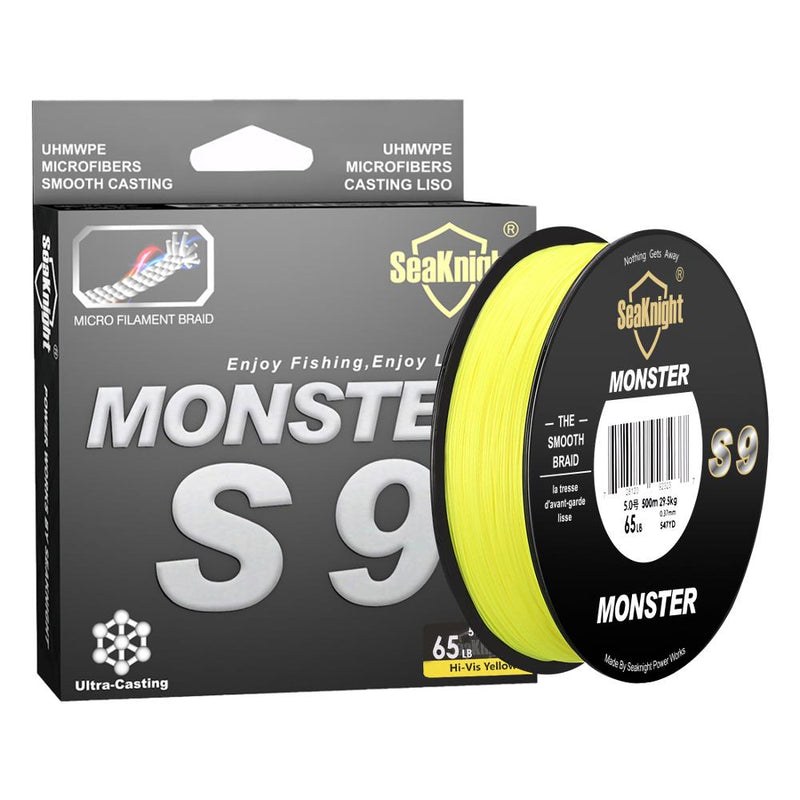 S9 Series 300M 500M PE Fishing Line 9 Strand Reverse Spiral Tech Multifilament Strong Carp Fishing Line 20-100LB