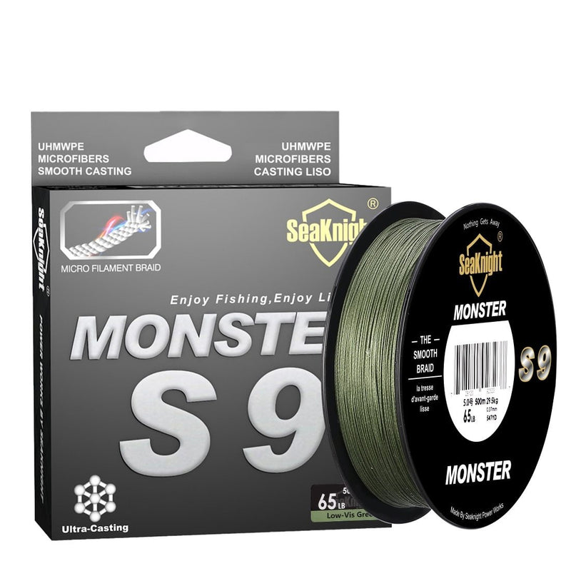 S9 Series 300M 500M PE Fishing Line 9 Strand Reverse Spiral Tech Multifilament Strong Carp Fishing Line 20-100LB